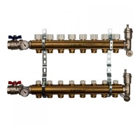 Коллекторная группа из латуни без расходомеров на 8 выходов STOUT