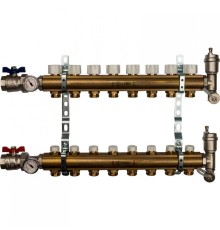 Коллекторная группа из латуни без расходомеров на 8 выходов STOUT