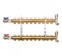 Коллекторная группа из латуни без расходомеров на 10 выходов STOUT