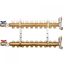 Коллекторная группа из латуни без расходомеров на 10 выходов STOUT