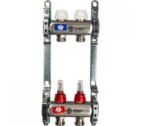 Коллектор STOUT SMS 0917 000002 на 2 выхода, из нержавеющей стали с расходомерами