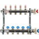 Коллекторная группа REHAU HKV-D на 4 выхода (РЕХАУ - 12080411002)1"x3/4"ЕК из нержавеющей стали с регулирующими и термостатическими вентилями и расходомерами