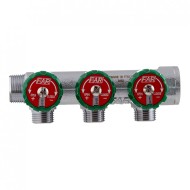 Коллектор FAR 3822 3412TP распределительный 3/4" (ВР-НР) с 3 отводами 1/2" НР, плоское уплотнение (ФАР)