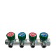 Коллектор FAR 3824 3412TP распределительный 3/4" (ВР-НР) с 4 отводами 1/2" НР, плоское уплотнение (ФАР)