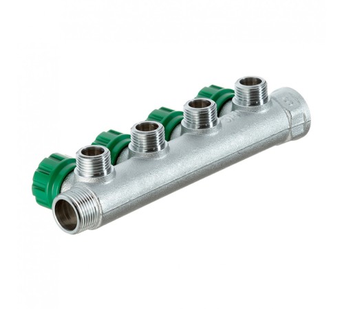 Коллектор FAR 3824 3412TP распределительный 3/4" (ВР-НР) с 4 отводами 1/2" НР, плоское уплотнение (ФАР) Коллектор FAR 3824 3412TP распределительный 3/4" (ВР-НР) с 4 отводами 1/2" НР, плоское уплотнение (ФАР)