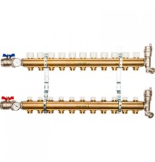 Коллекторная группа из латуни без расходомеров на 11 выходов STOUT