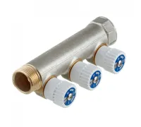Коллектор Stout (SMB 6851 341203) 3/4 ВР(г) х 3 выхода 1/2 НР(ш) х 3/4 НР(ш) регулируeмый