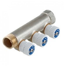 Коллектор Stout (SMB 6851 341203) 3/4 ВР(г) х 3 выхода 1/2 НР(ш) х 3/4 НР(ш) регулируeмый