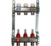 Коллектор STOUT SMS 0917 000003 на 3 выхода, из нержавеющей стали с расходомерами