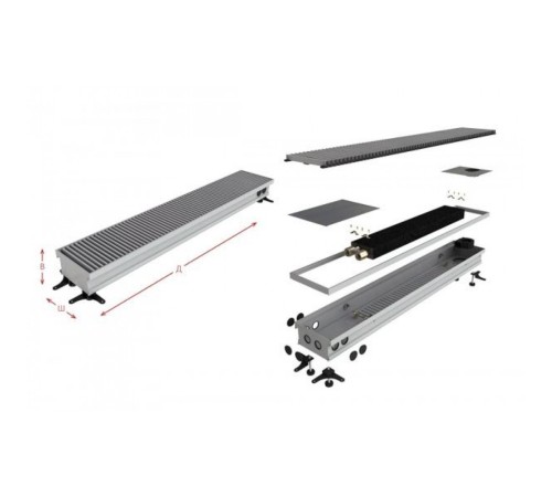 Конвектор внутрипольный Askon (без вентилятора) КВП 100/330/4300 (решетка входит в комплект)