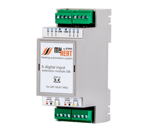Дискретный блок расширения MyHeat DI6 (6298 МайХеат) Дискретный блок расширения MyHeat DI6 (6298 МайХеат)