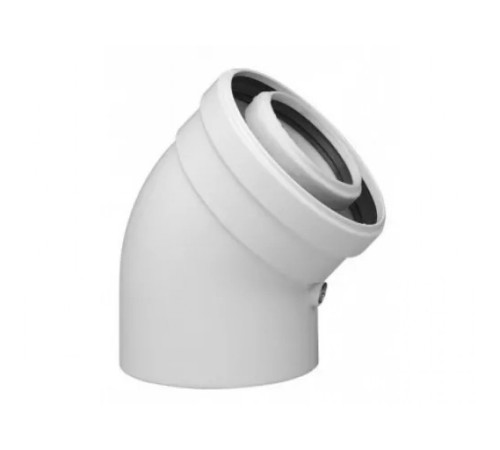Коаксиальный отвод 45° HT Baxi (KHG71405981- Бакси) Коаксиальный отвод 45° HT Baxi (KHG71405981- Бакси)
