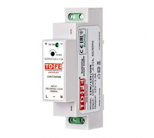 Блок питания FARADAY 12W/12V/DIN MyHeat (6310 МайХеат) Блок питания FARADAY 12W/12V/DIN MyHeat (6310 МайХеат)