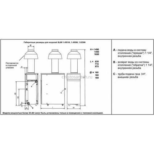 Котел газовый напольный Baxi SLIM 1.620 iN 9E (WSB43162347- Бакси)