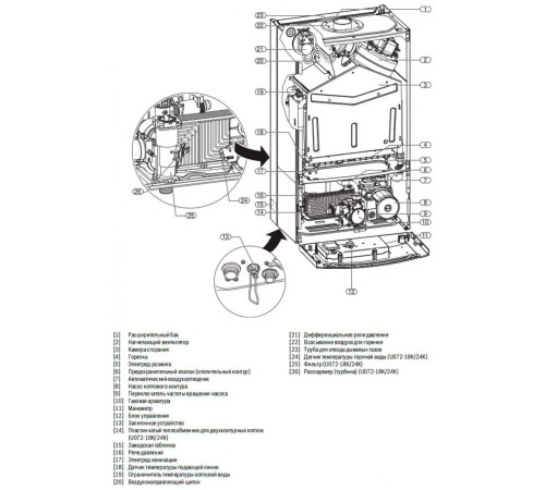 Котел газовый настенный Buderus Logamax U072-24K Двухконтурный (7736900188RU Будерус) Котел газовый настенный Buderus Logamax U072-24K Двухконтурный (7736900188RU Будерус)