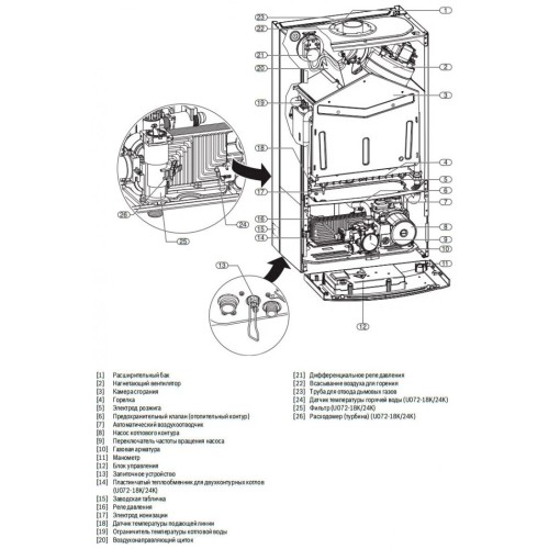 Котел газовый настенный Buderus Logamax U072-24K Двухконтурный (7736900188RU Будерус)