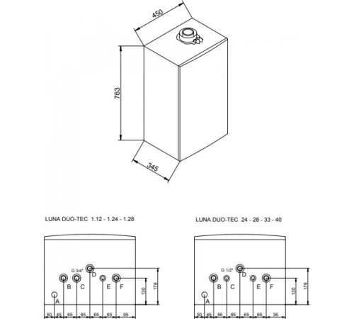 Котел газовый настенный конденсационный Baxi LUNA Duo-tec E 1.24 (A7720023 Бакси)
