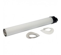 Элемент дымохода конденсационный участок для прохода через стену с манжетами и оголовком 854 мм 60/100 PP-FE Stout (SCA-8610-010854 Стоут)