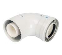 Элемент дымохода конденсационное колено 90° 60/100 м/п PP-FE, совместимый с Baxi и Viessmann Stout (SCA-8610-210090 Стуот)
