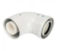 Элемент дымохода конденсационное колено 90° 60/100 м/п PP-FE, совместимый с Baxi и Viessmann Stout (SCA-8610-210090 Стуот)