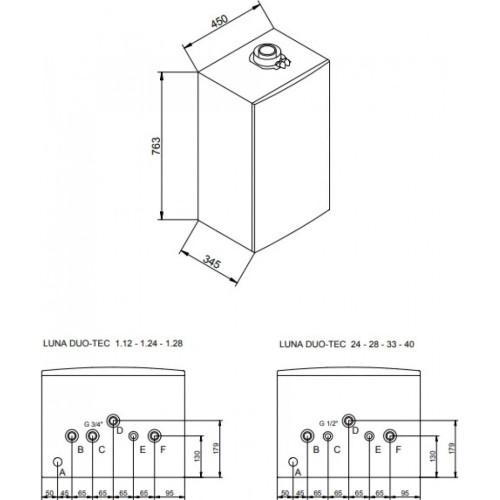 Котел газовый настенный конденсационный Baxi LUNA Duo-tec E 1.28 (A7720024 Бакси)
