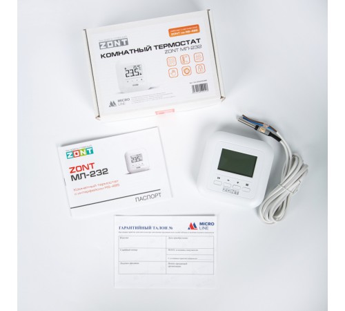 Комнатный термостат ZONT МЛ-232 RS-485 (ML00006088 ЗОНТ) Комнатный термостат ZONT МЛ-232 RS-485 (ML00006088 ЗОНТ)