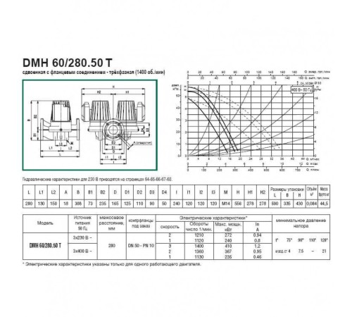 Насос циркуляционный промышленный DAB DMH 60/280.50 T