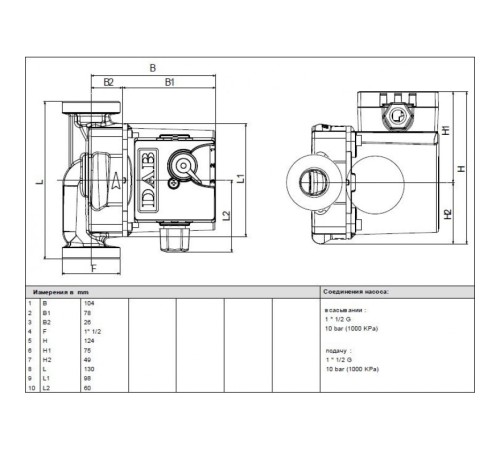 Насос циркуляционный бытовой DAB VA 25/130