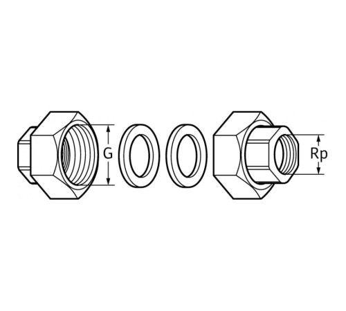 Насос циркуляционный бытовой DAB VA 65/130 + гайки UNION KIT 1 1/2