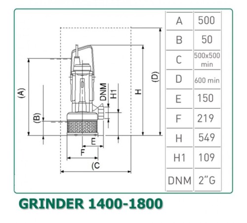 Насос фекальный DAB GRINDER 1800 T