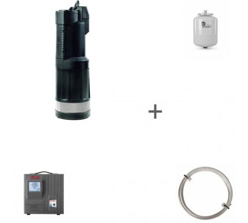 Насос колодезный DAB DIVERTRON 1000 M + бак + трос + стабилизатор 60122623, 0-14-0350, трос15м, 63/6/5