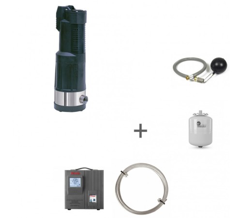 Насос колодезный DAB DIVERTRON X 1000 M + поплавок + бак + трос + стабилизатор 60122625, 60187735, 60180610, 0-14-0350, трос15м, 63/6/5