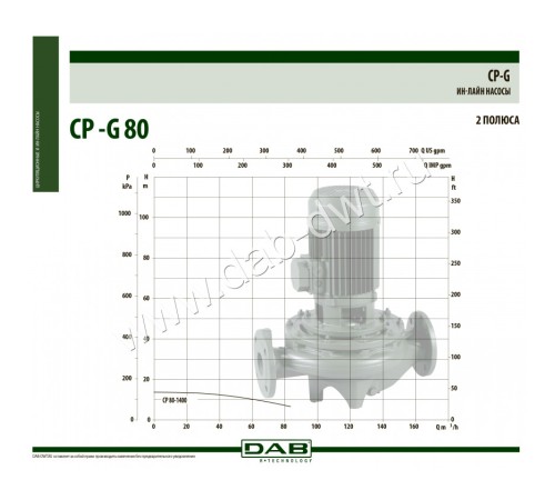 Насос центробежный ИН-ЛАЙН DAB CP-G 80-1400/A/BAQE/2,2 1D5111G6U,1D5111G6A