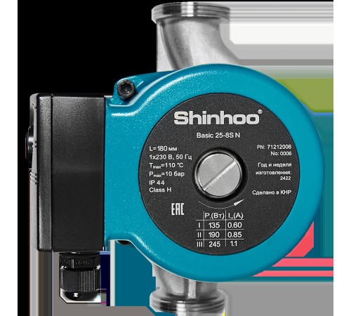 Циркуляционный насос Shinhoo BASIC 25-8S N 180 1x230V с 
