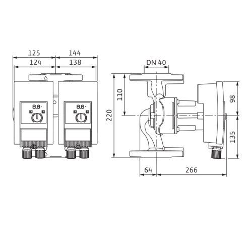 Циркуляционный насос Wilo Yonos MAXO-D 40/0,5-8 2120664