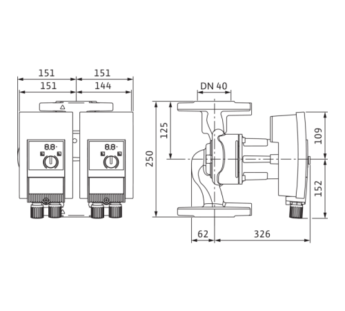 Циркуляционный насос Wilo Yonos MAXO-D 40/0,5-12 2120665