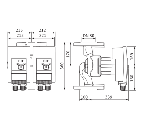 Циркуляционный насос Wilo YONOS MAXO-D 80/0,5-12 PN10 2120673