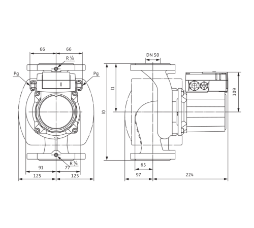 Циркуляционный насос Wilo TOP-Z 50/7 (3~400 V, PN 6/10, RG) 2175522,2046639