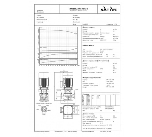 Циркуляционный насос Wilo Native IPN 100/205-30,0/2 2474286