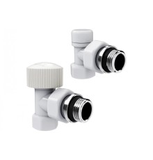 Набор термостатический угловой Royal Thermo Design 1/2М30x1.5, белый (Роял Термо)