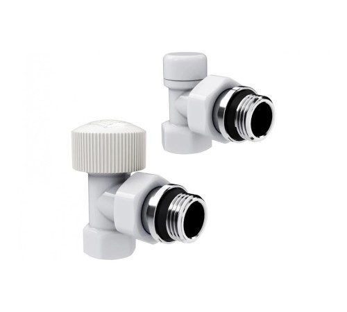 Набор термостатический угловой Royal Thermo Design 1/2М30x1.5, белый (Роял Термо) Набор термостатический угловой Royal Thermo Design 1/2М30x1.5, белый (Роял Термо)