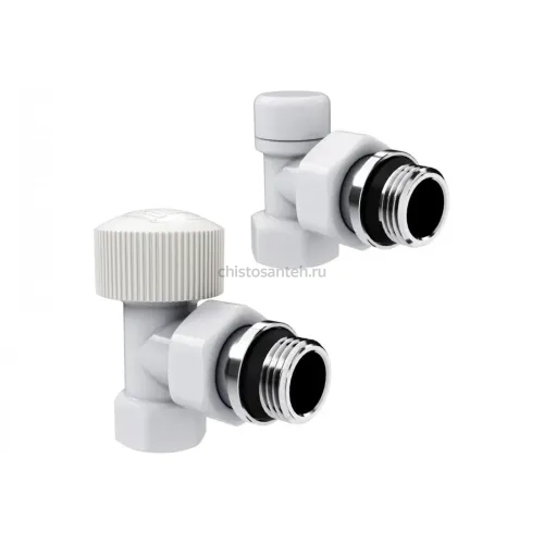 Набор термостатический угловой Royal Thermo Design 1/2М30x1.5, белый (Роял Термо)