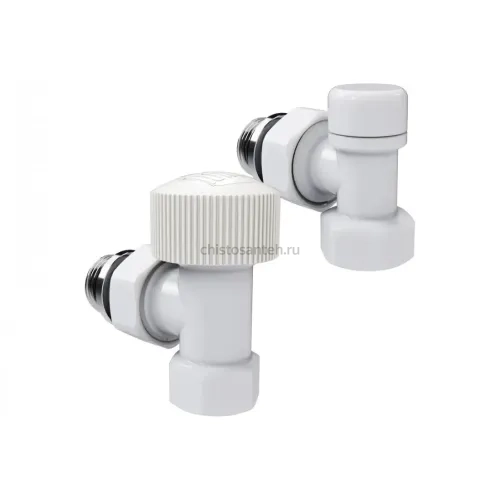 Набор термостатический угловой Royal Thermo Design 1/2М30x1.5, белый (Роял Термо)
