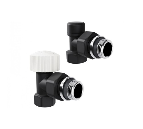 Набор термостатический угловой Royal Thermo Design 1/2М30x1.5, черный (Роял Термо) Набор термостатический угловой Royal Thermo Design 1/2М30x1.5, черный (Роял Термо)