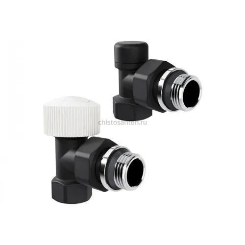 Набор термостатический угловой Royal Thermo Design 1/2М30x1.5, черный (Роял Термо)