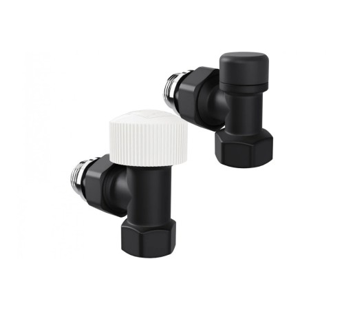 Набор термостатический угловой Royal Thermo Design 1/2М30x1.5, черный (Роял Термо) Набор термостатический угловой Royal Thermo Design 1/2М30x1.5, черный (Роял Термо)