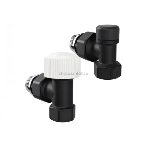 Набор термостатический угловой Royal Thermo Design 1/2М30x1.5, черный (Роял Термо)
