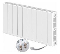 Радиатор биметаллический монолитный Rifar Supremo Ventil 350 10 секций, нижнее правое подключение