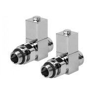 Набор дизайн-вентилей ROYAL THERMO CUBE прямой, хром, 1/2" (Роял Термо)