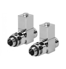 Набор дизайн-вентилей ROYAL THERMO CUBE прямой, хром, 1/2" (Роял Термо)